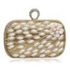 Finger Ring Diamonds Beaded Flower Design Clutches - Image 3