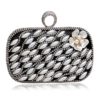 Finger Ring Diamonds Beaded Flower Design Clutches - Image 5