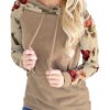 Floral Printed Sleeves Hooded Pullover - Image 2