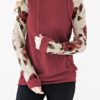 Floral Printed Sleeves Hooded Pullover - Image 4