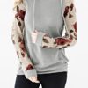Floral Printed Sleeves Hooded Pullover - Image 5