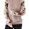 Floral Printed Sleeves Hooded Pullover - Image 6