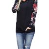 Floral Printed Sleeves Hooded Pullover - Image 7