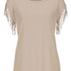 Fringed Short Sleeves Casual Top - Image 8