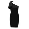 High Fashion One Shoulder Bow Mini Dress - Image 3