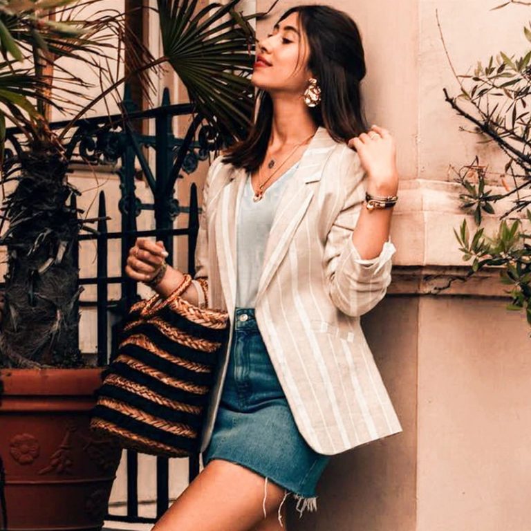 High Fashion Stripe Turm Down Casual Blazer