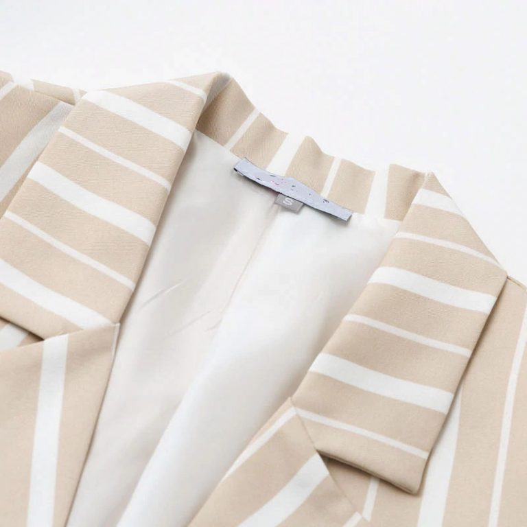 High Fashion Stripe Turm Down Casual Blazer - Image 12