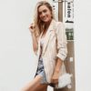 High Fashion Stripe Turm Down Casual Blazer - Image 4