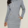 Hooded Long Sleeve Mini Dress - Image 5