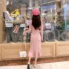 Knitted Empire Long Elegant Trumpet Solid Mermaid Sweater Dress - Image 11