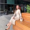 Knitted Empire Long Elegant Trumpet Solid Mermaid Sweater Dress - Image 13