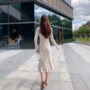 Knitted Empire Long Elegant Trumpet Solid Mermaid Sweater Dress - Image 16