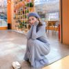 Knitted Empire Long Elegant Trumpet Solid Mermaid Sweater Dress - Image 3