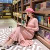 Knitted Empire Long Elegant Trumpet Solid Mermaid Sweater Dress - Image 7