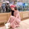 Knitted Empire Long Elegant Trumpet Solid Mermaid Sweater Dress - Image 8