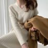 Knitting Straight Korean Style Fashionable Elegant Sweater Dress - Image 2