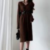 Knitting Straight Korean Style Fashionable Elegant Sweater Dress - Image 4