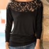 Lace-Enhanced Wide Bottom Casual Top