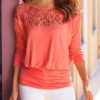 Lace-Enhanced Wide Bottom Casual Top - Image 2