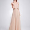 Long Chiffon Straps Sleeveless Ruffles A Line Floor Length Prom Party Bridesmaid Dress