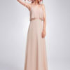 Long Chiffon Straps Sleeveless Ruffles A Line Floor Length Prom Party Bridesmaid Dress - Image 3