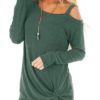 Long Sleeves Cold Shoulder Top
