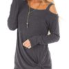 Long Sleeves Cold Shoulder Top - Image 10