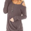 Long Sleeves Cold Shoulder Top - Image 6