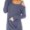 Long Sleeves Cold Shoulder Top - Image 7