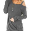 Long Sleeves Cold Shoulder Top - Image 8