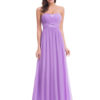 Long Strapless Sweetheart Chiffon Ruched A Line Floor Length Wedding Guest Bridesmaid Dresses