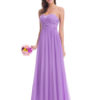 Long Strapless Sweetheart Chiffon Ruched A Line Floor Length Wedding Guest Bridesmaid Dresses - Image 4