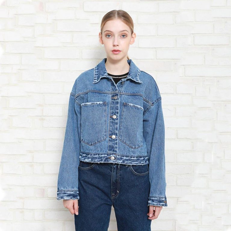 Loose Long Sleeve Panelled Splice Rib  Denim Fancy Jacket - Image 2