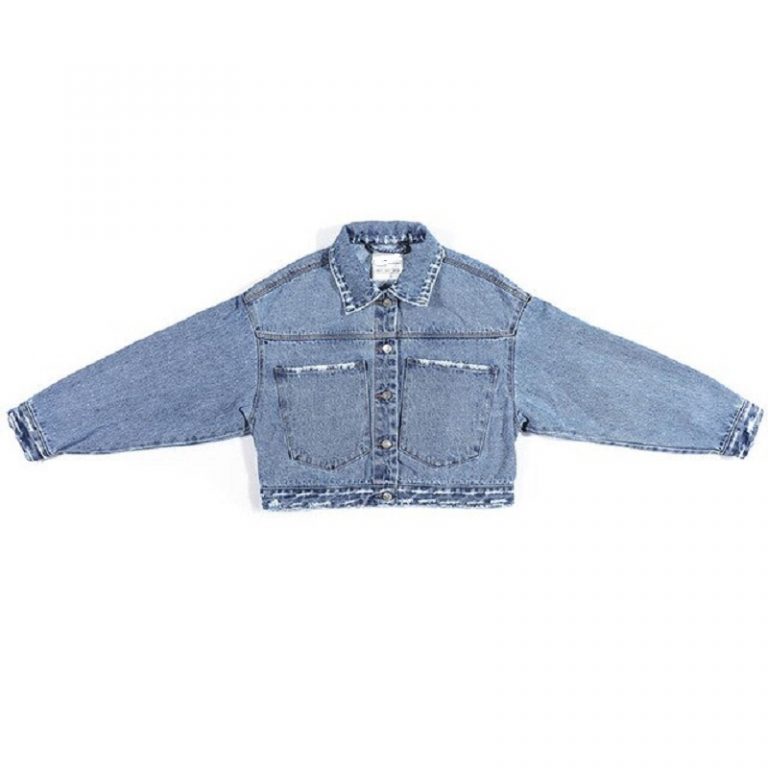 Loose Long Sleeve Panelled Splice Rib  Denim Fancy Jacket - Image 9