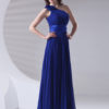 Maxi One-shoulder Ankle-length Pleated Chiffon Wedding Party Bridesmaid Dress