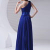 Maxi One-shoulder Ankle-length Pleated Chiffon Wedding Party Bridesmaid Dress - Image 4