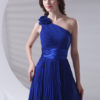 Maxi One-shoulder Ankle-length Pleated Chiffon Wedding Party Bridesmaid Dress - Image 5