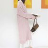 Mid-Calf Knitting V-Neck Korean Style Straight Sweater Dress - Image 6