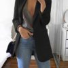 Notched Collar Flattering Long Length Casual Blazer