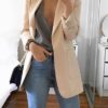 Notched Collar Flattering Long Length Casual Blazer - Image 14