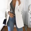 Notched Collar Flattering Long Length Casual Blazer - Image 2