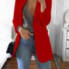 Notched Collar Flattering Long Length Casual Blazer - Image 6