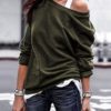 Off Shoulder Long Sleeves Casual Blouse - Image 4