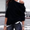 Off Shoulder Long Sleeves Casual Blouse - Image 5