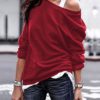 Off Shoulder Long Sleeves Casual Blouse - Image 7