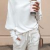 Off Shoulder Long Sleeves Casual Sweatshirt