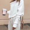 Off Shoulder Long Sleeves Casual Sweatshirt - Image 3