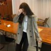 Office Ladies Notched Collar Plaid Double Breasted Blazer - Image 5