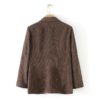 Office Lady Notched Double Breasted Corduroy Blazer - Image 10