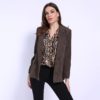 Office Lady Notched Double Breasted Corduroy Blazer - Image 2